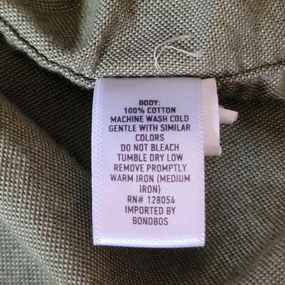 Bonobos Olive Oxford Long Sleeve Button Down Shirt - Picture 5 of 6